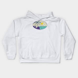 Surfboard and Beach Kids Hoodie